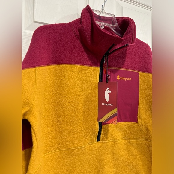 Cotopaxi Women's Large Abrazo Half-Zip Fleece Jacket Raspberry Pink Yellow NWT - Picture 2 of 7
